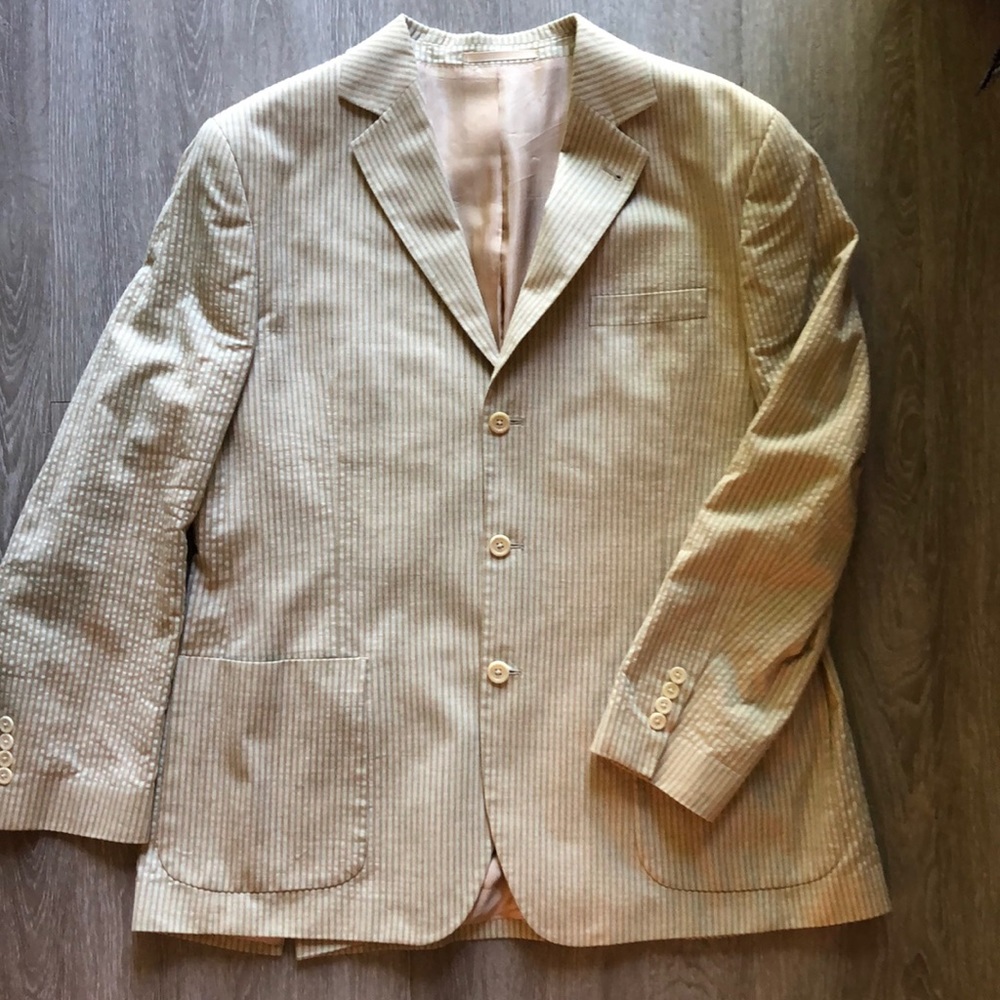 J. Peterman Company seersucker blazer
